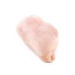 Slice of raw chicken meat isolated