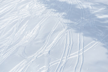 Snow traces in Dolomites Mountains