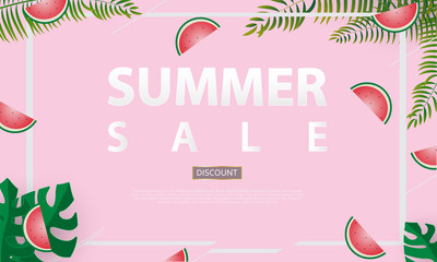 Summer sale banner vector illustration