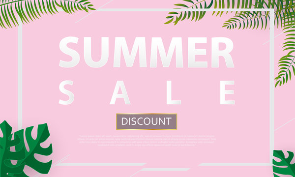 Summer sale banner vector illustration