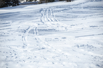 Fototapeta na wymiar Snow traces 