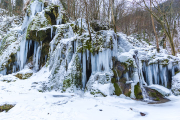 Beusnita waterfall in the winter