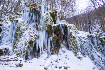 Beusnita waterfall in the winter