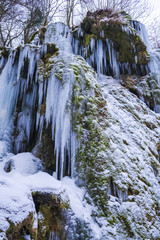Beusnita waterfall in the winter