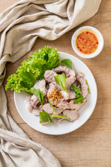 Boiled fish dip with sauce