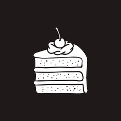doodle cherry cake vector illustration