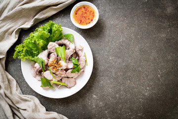 Boiled fish dip with sauce