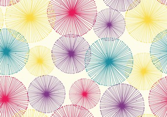 Seamless dandelion pattern with beige background. Vector repeating texture.