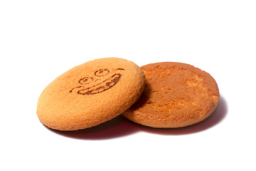 Cookie biscuit isolated on white background.