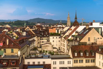 Deurstickers über den Dächern von Bern mit Berner Münster © schame87