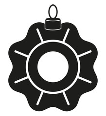 Black and white xmas tree decoration silhouette