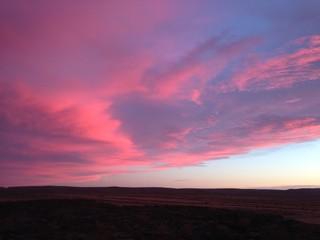 pink clouds at sunset