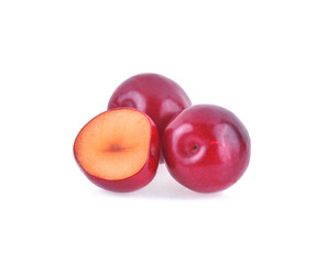 Fototapeta na wymiar cherry-plum isolated on white background
