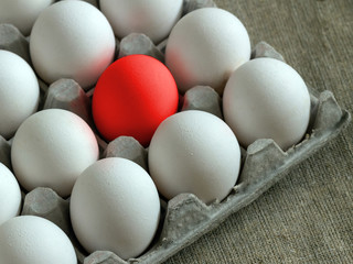 Red egg in package