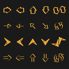 Collection of arrow doodles illustration
