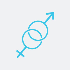 Female and male symbols overlapping graphic illustration