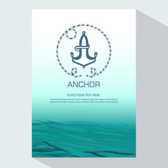 Brochure flyer design template vector. Circle Anchor Vector Logo Design.. Element for design business cards, invitations, gift cards, flyers and brochures 