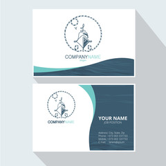 Marine abstract logo design Corporate Business card. Element for design business cards, invitations, gift cards, flyers and brochures