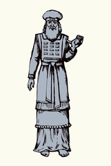 Fototapeta premium High Priest. Vector drawing