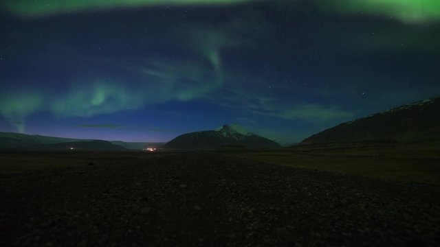 Northern Lights (Aurora borealis) timelapse in Iceland