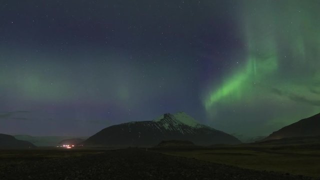 Northern Lights (Aurora borealis) timelapse in Iceland (Zoom Out)