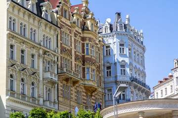 Fototapeta premium Beautiful buildings of Karlovy Vary, Czech Republic