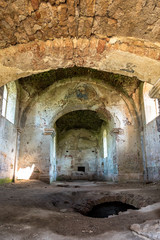 The ruins of an ancient church in Chervone. Ukraine