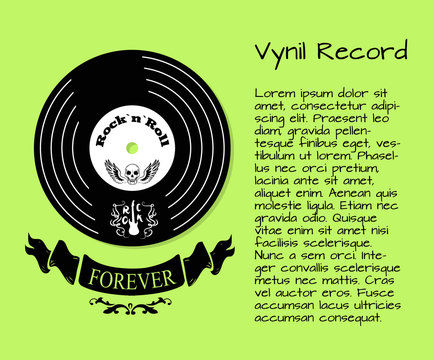 Vinyl Record Rock and Roll Forever Poster