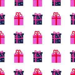 Presen Gift Boxes Seamless Pattern Vector