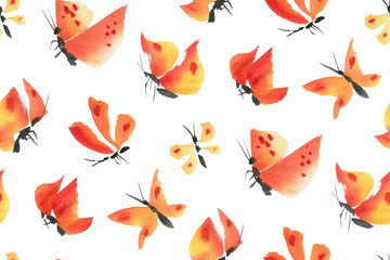 Obraz na płótnie Canvas Seamless pattern with butterflies