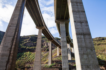 Bottom view of structure design under bridge