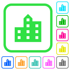 Fototapeta premium City silhouette vivid colored flat icons