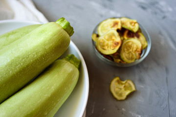 Healthy snack - baked zucchini chips