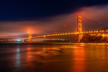 Fototapeta na wymiar Golden Gate Bridge from Point Cavallo in San Francisco, California, USA