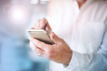 Man with mobile phone in his hands