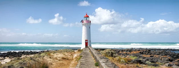 Foto auf Acrylglas Port Fairy Lighthouse, Griffiths Island, Great Ocean Road, Victoria, Australien © Steven