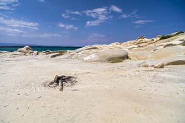 Fototapeta na wymiar Landscape with a beautiful sea-shore image in Greece