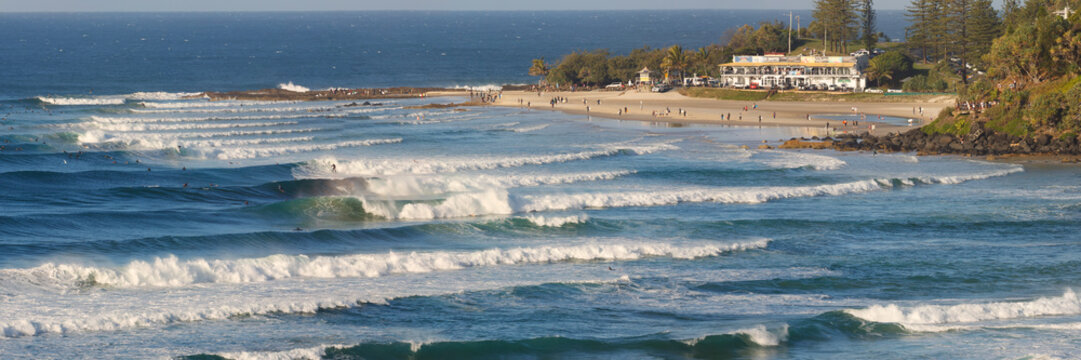 Snapper Rocks, iconic surf spot and the most southerly beach of the Gold Coast, Australia