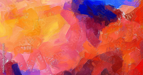 Abstract Art Background Oil Painting Style On Canvas Warm