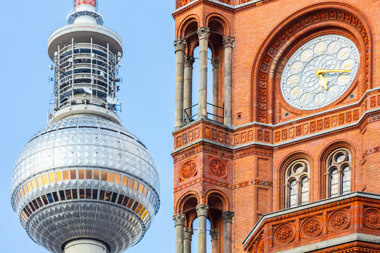 Berlin Alexanderplatz Rotes Rathaus Fernsehturm, Berliner B&uuml;rgermeister, Bundesland Berlin, Berliner Fortschritt, Stadtverwaltung, st&auml;dtische Politik, Berliner Senat, Berliner Verwaltung, Beh&ouml;rde, DDR