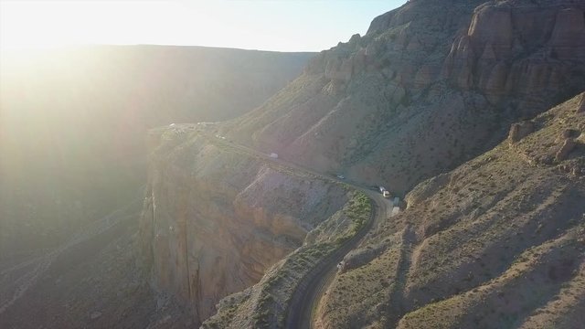 Arizona landscape sunset with canyon and valley