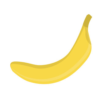 Delicious yellow banana icon Isolated On White Background.