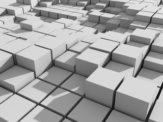 Abstract White Cubes Wall Background