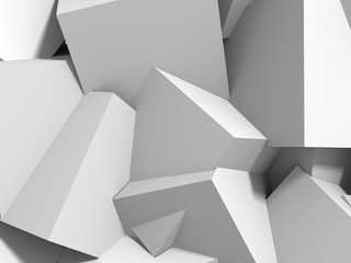 Abstract White Cubes Wall Background