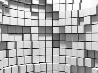 Abstract White Cubes Wall Background