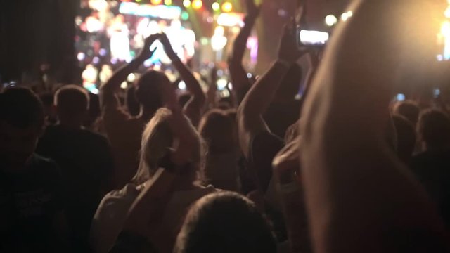 Spectators at the concert - slow-motion