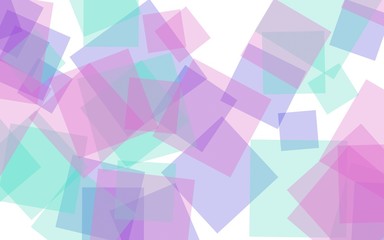 Obraz premium Multicolored translucent squares on white background. Red tones. 3D illustration