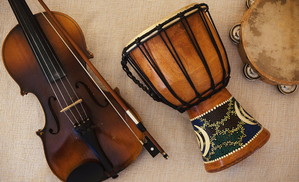 Violin From Czechoslovakia, Djembe and Tambourine