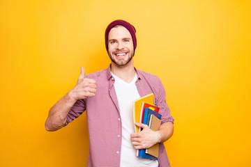 Academic high school swag stylish modern nerd exam people good mood person concept. Portrait of...