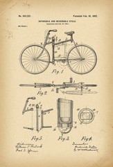 1902 Patent Velocipede folding Bicycle archival history invention